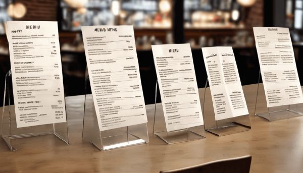 Des porte menu pour restaurant à bas prix et efficaces